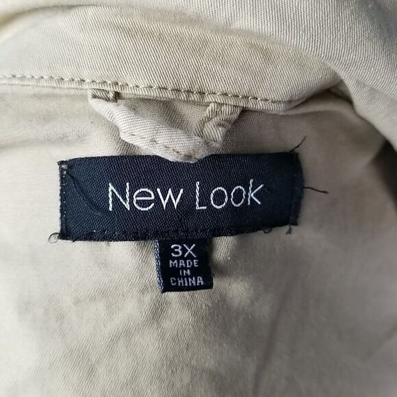 New Look Utility Cargo Jacket 3X Button Front Lightweight Cotton Layering - Picture 10 of 11